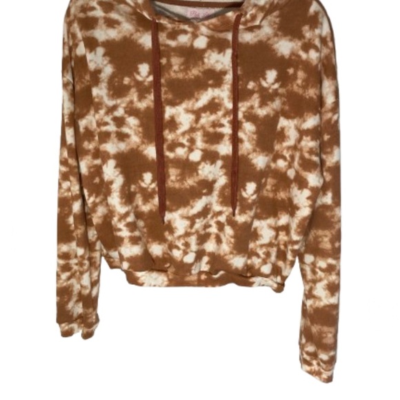 Cropped Hoodie Tie Dye Rust by Pink Lily Boutique Women’s L - Picture 1 of 6